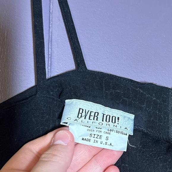 Vintage Y2K Byer Too! Black Snake Print Suede Mini Dress – Size 5 – Made in USA - Picture 5 of 6